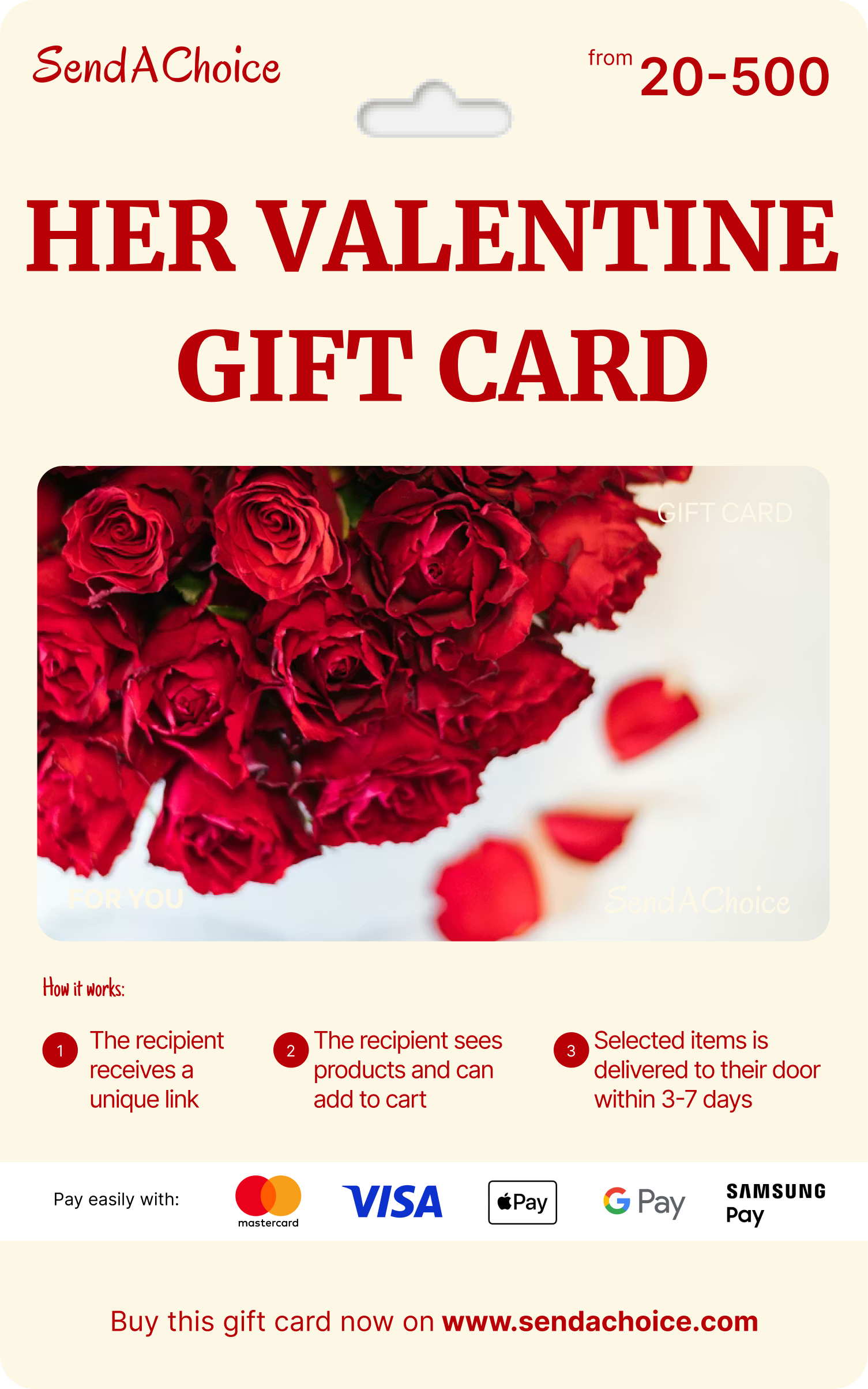 Valentine's Gifts For Her Choice Gift Card