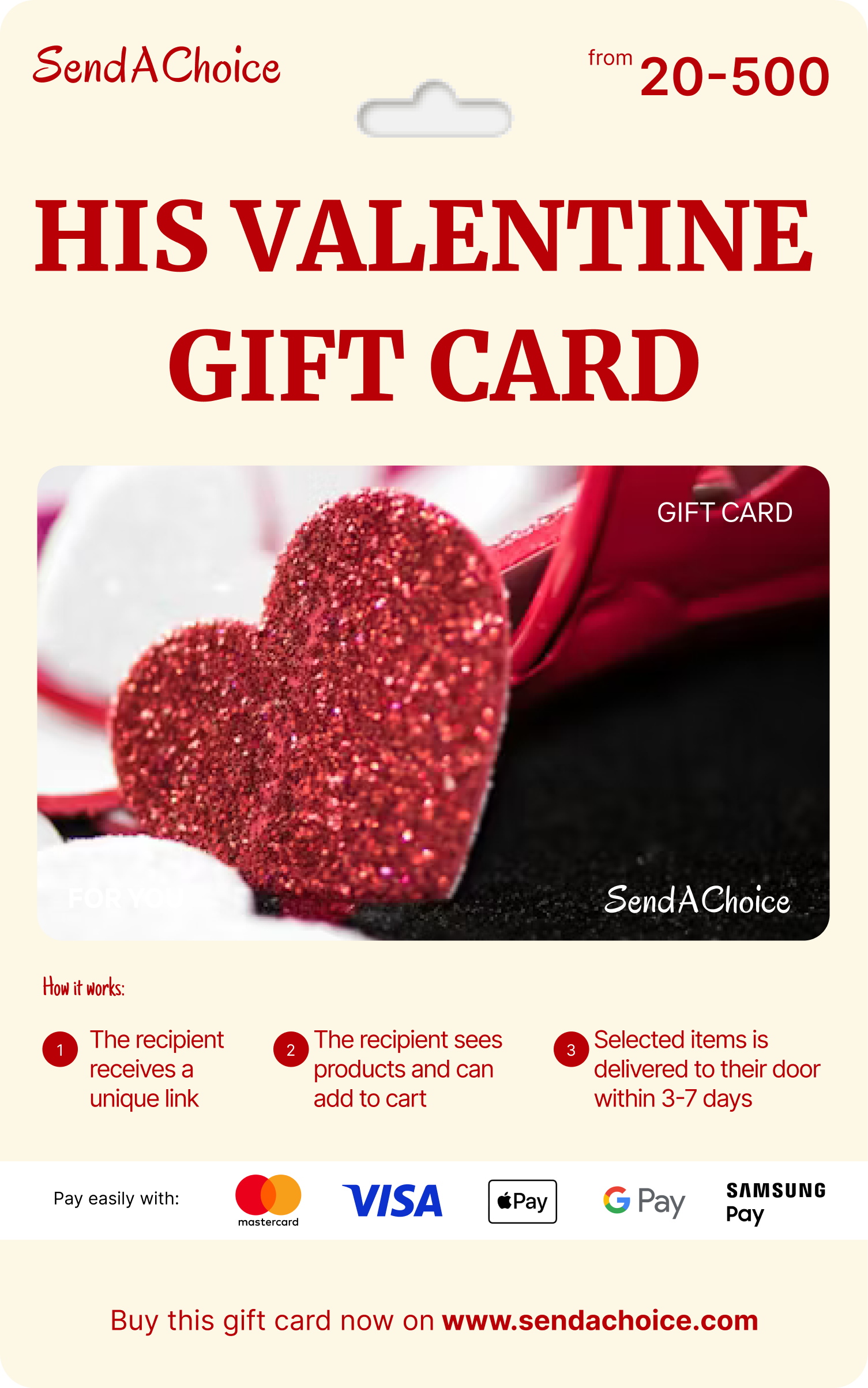 Valentine's Gifts For Him Choice Gift Card