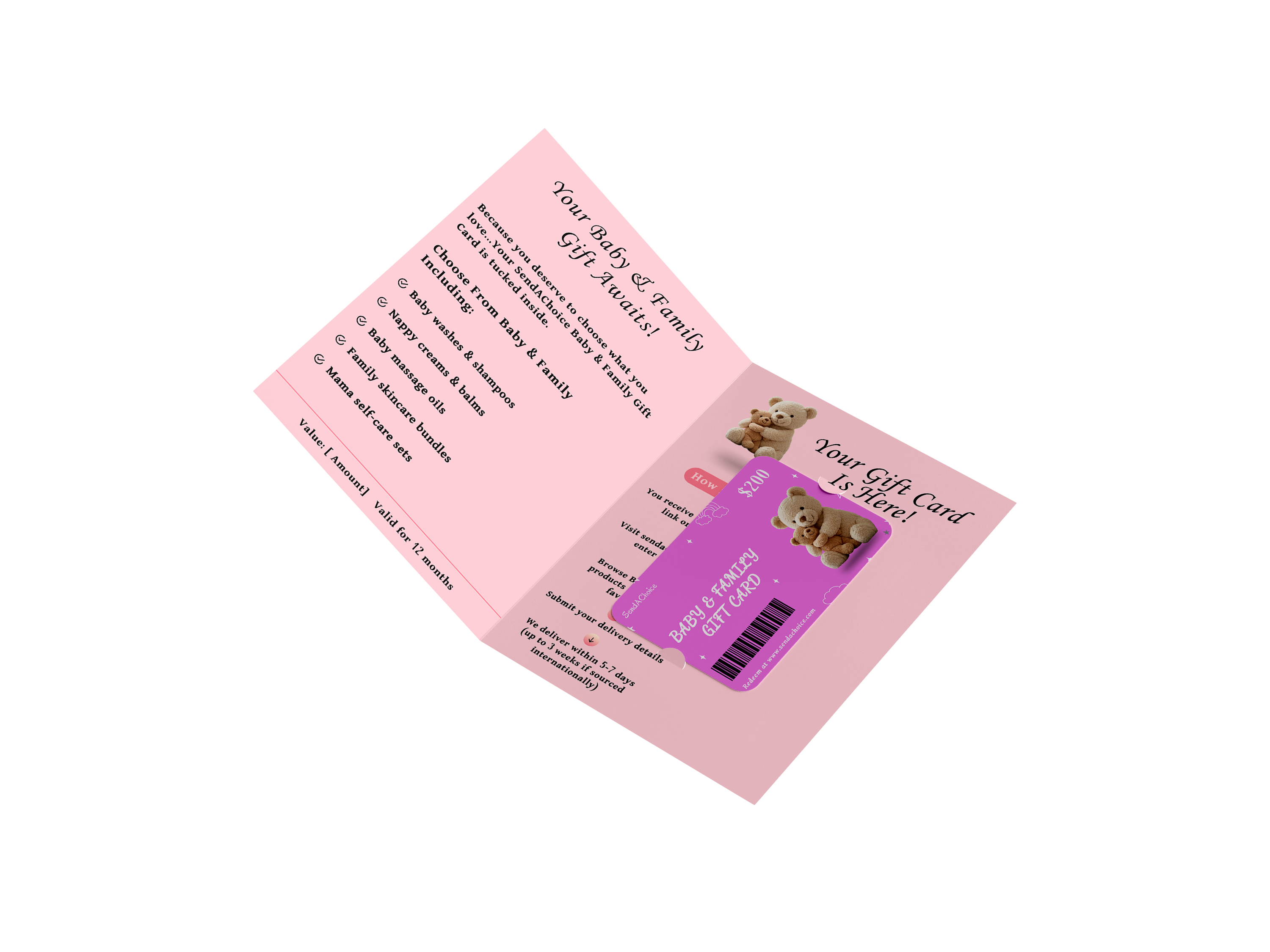 Baby & Family physical gift card, inside view 1