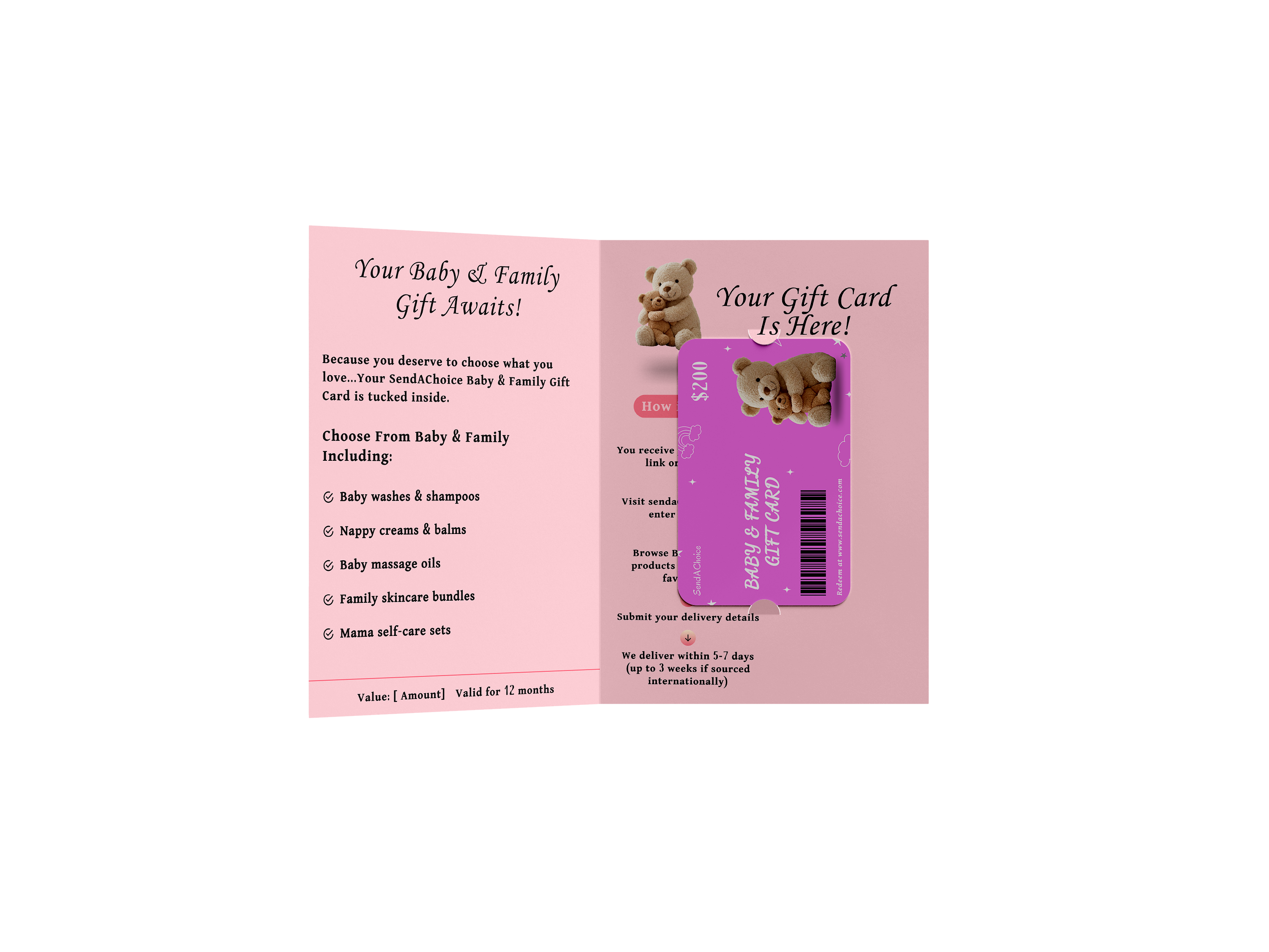 Baby & Family physical gift card, inside view 2