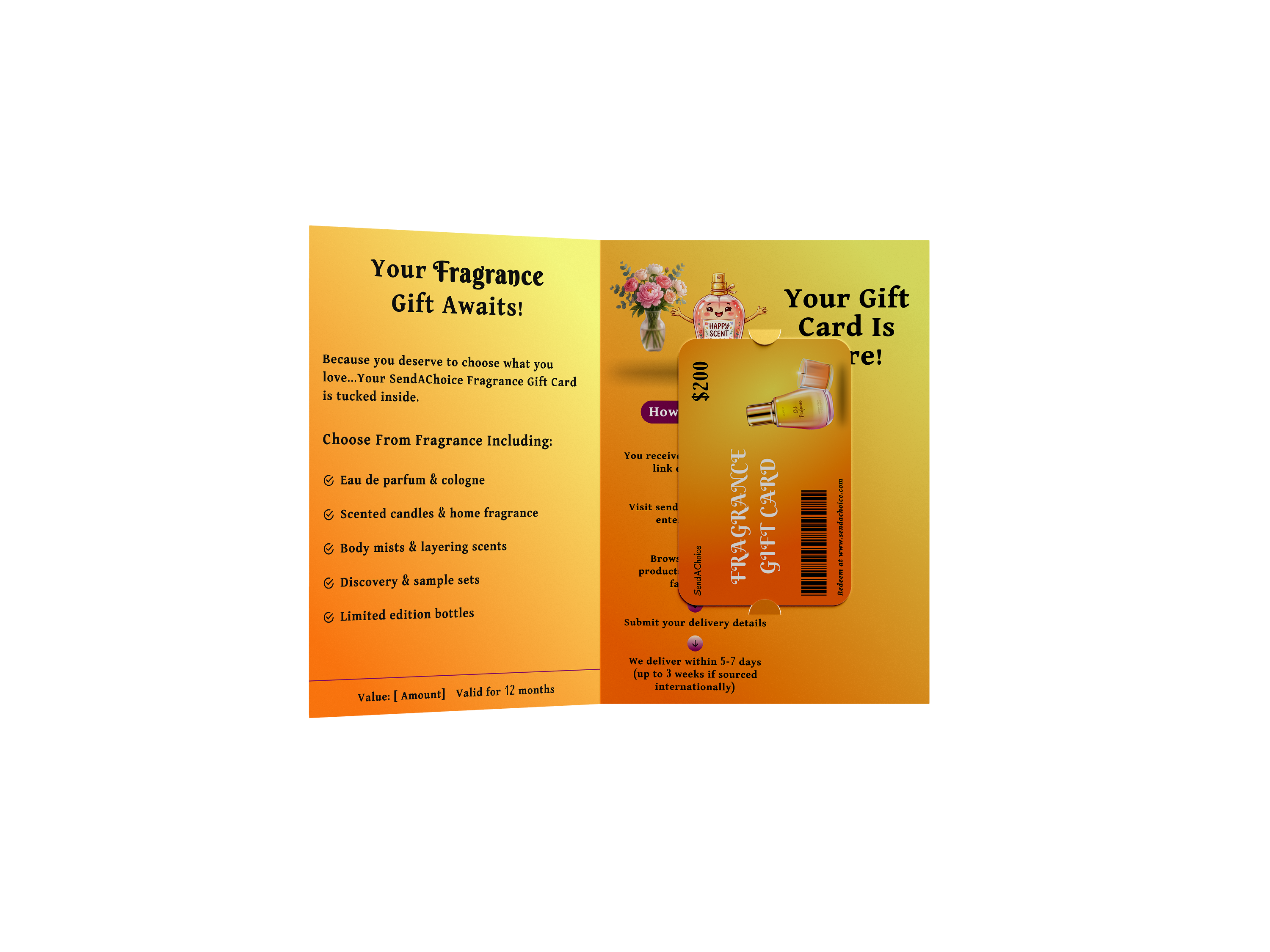 Fragrance physical gift card, inside view 2