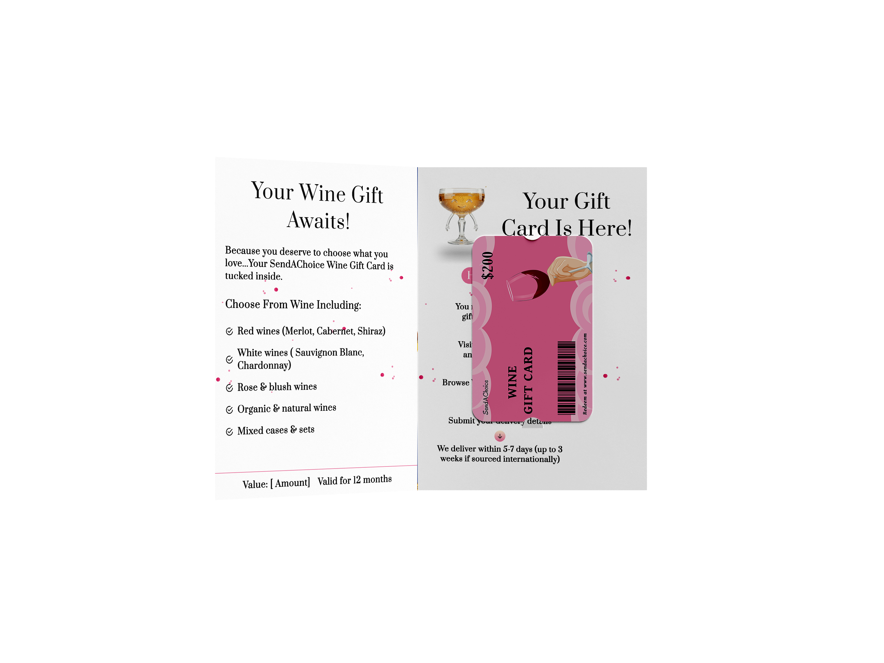 Wine physical gift card, inside view 2