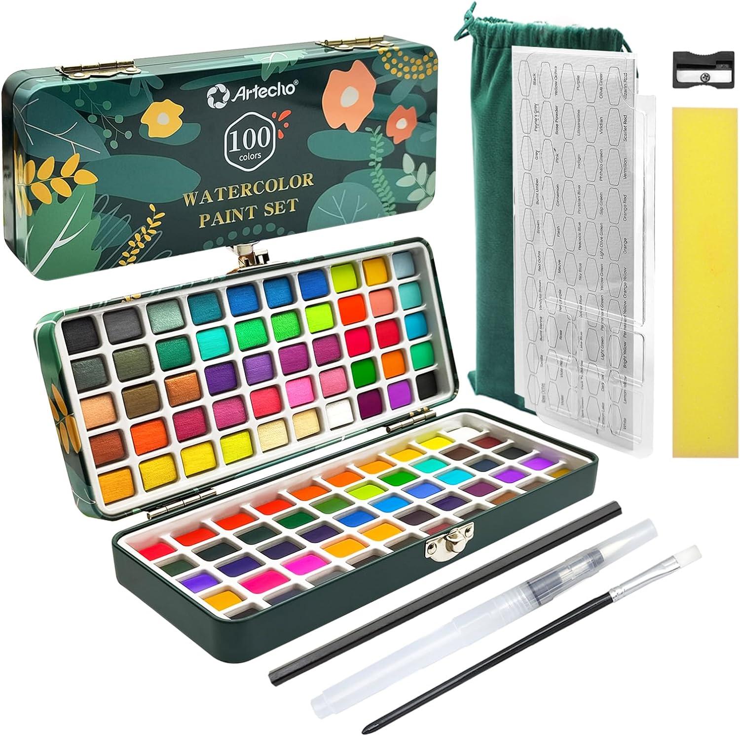 Arteza Watercolour Set (24 Colours + Brushes)