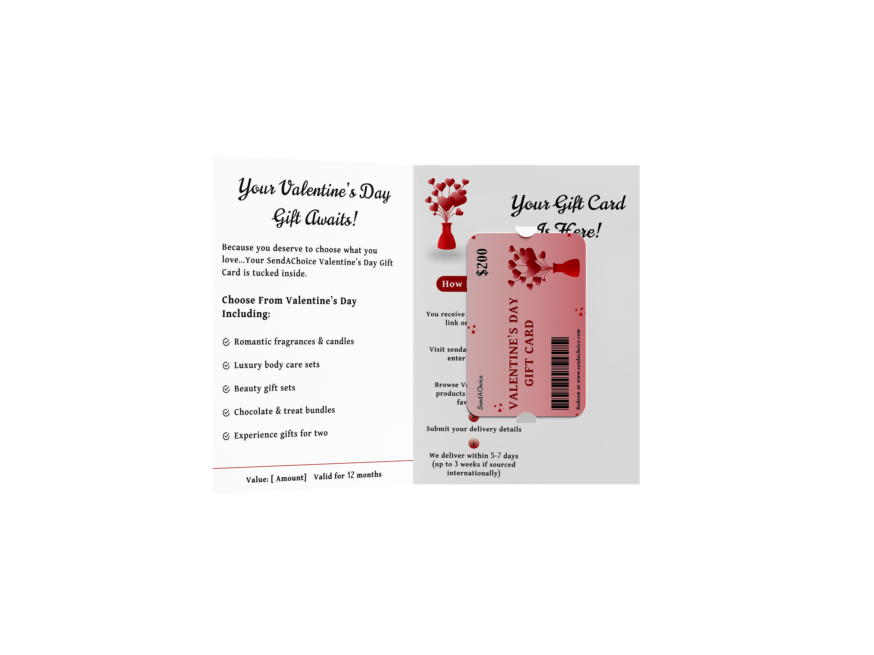 Valentine's Day physical gift card, inside view 2